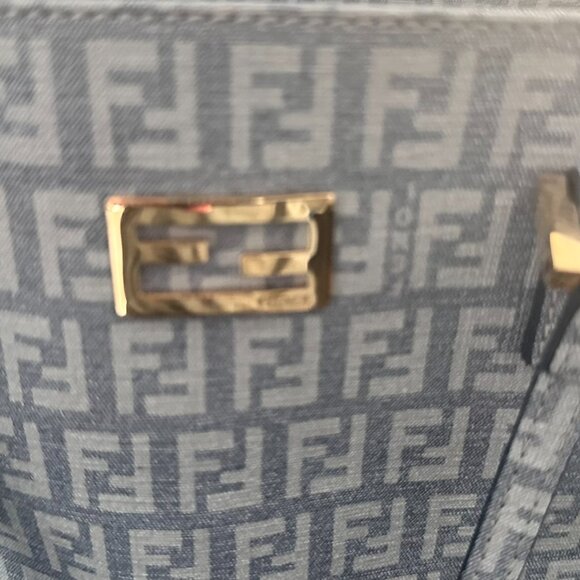 Fendi Baby Blue Zuchinno Coated Canvas Small Tote - Picture 4 of 12